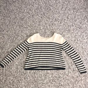 Beige and black striped sweater